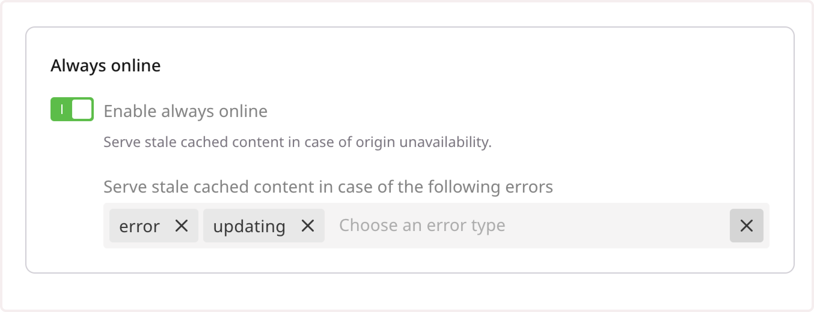 Always Online toggle enabled