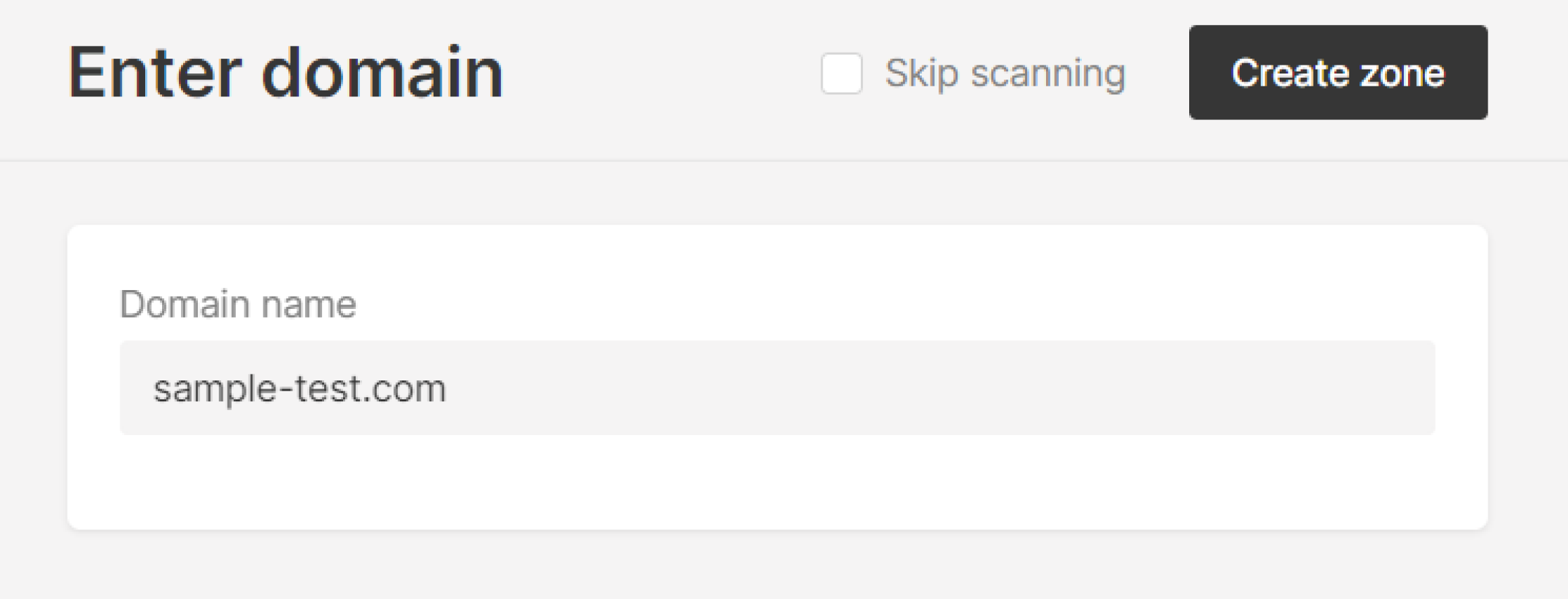 The specify domain page