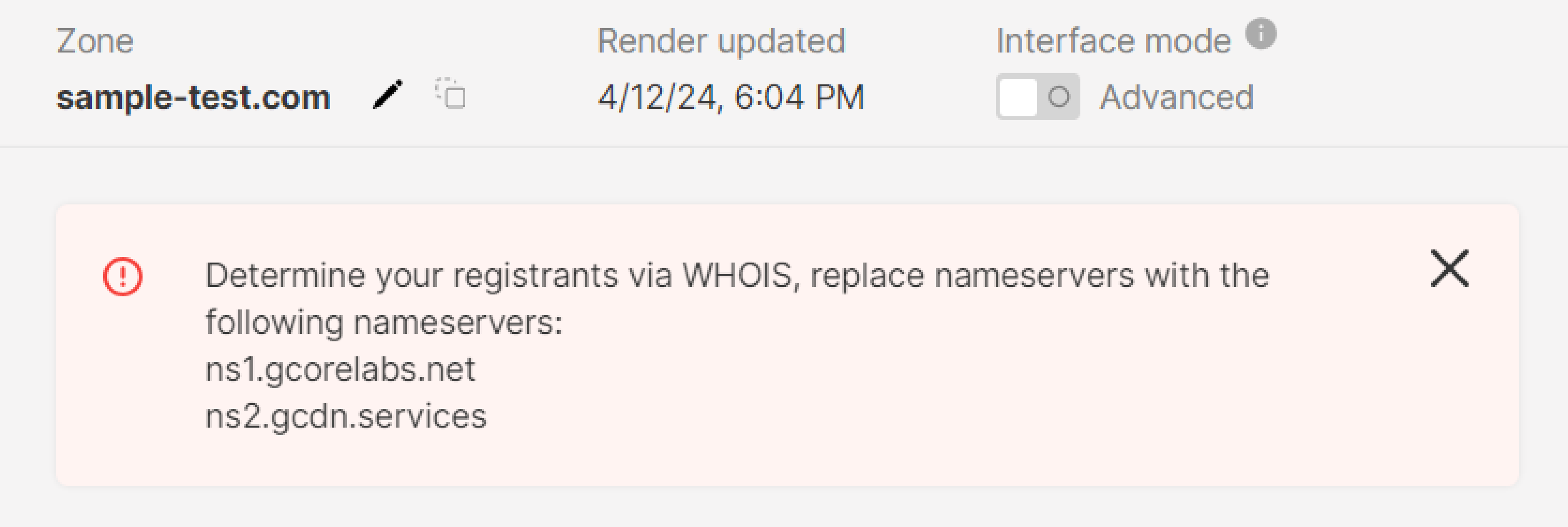 The change nameservers notion