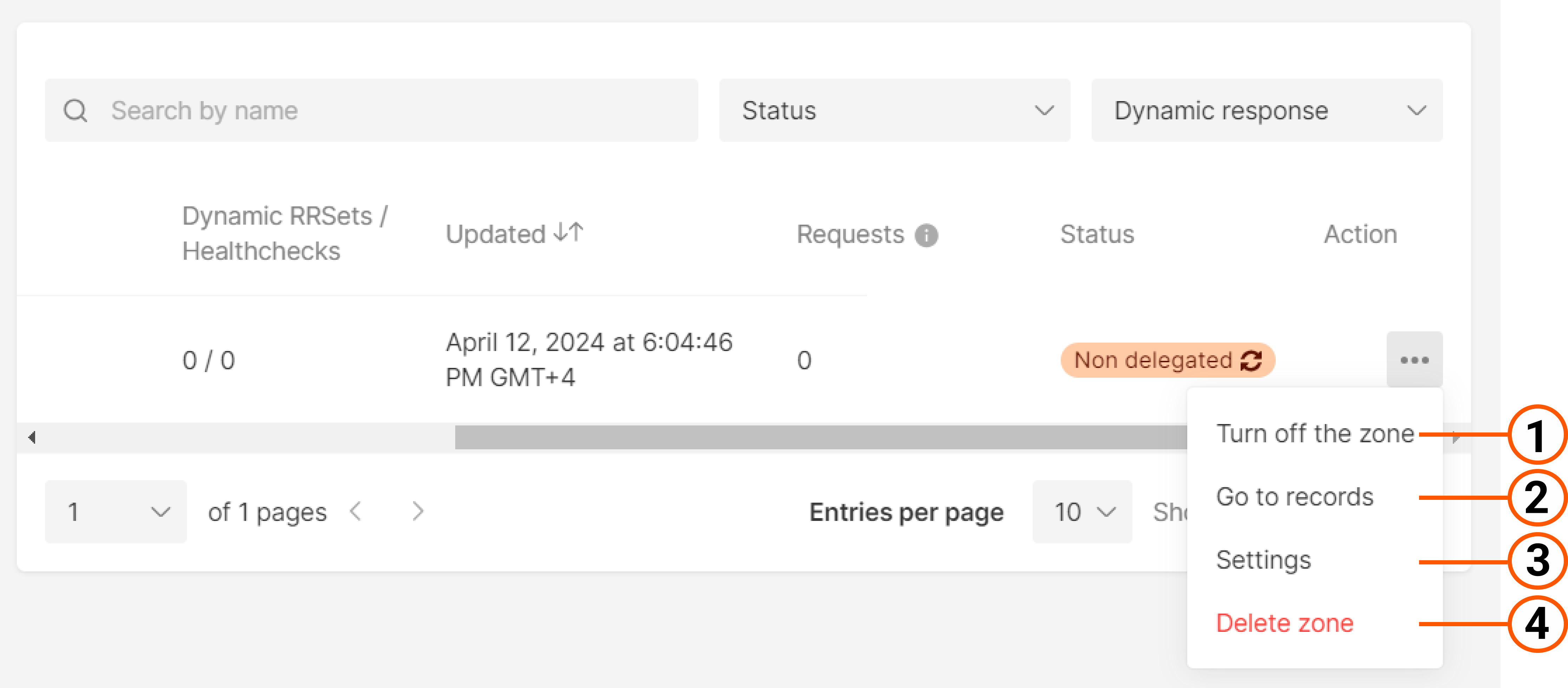 Manage DNS zones
